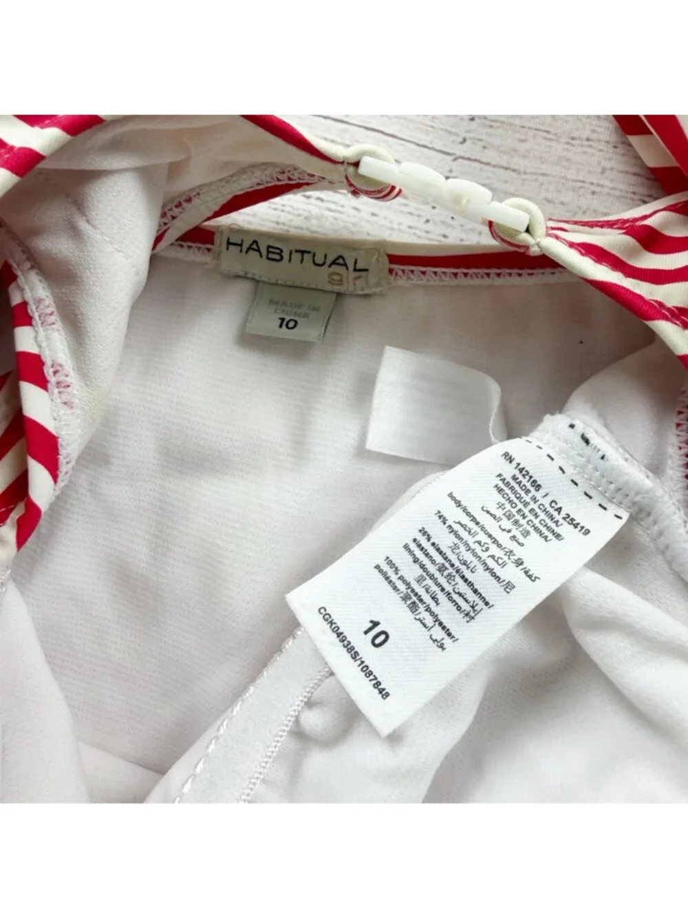 Habitual Girl Red White Striped Ruffle One Piece Swimsuit 10
